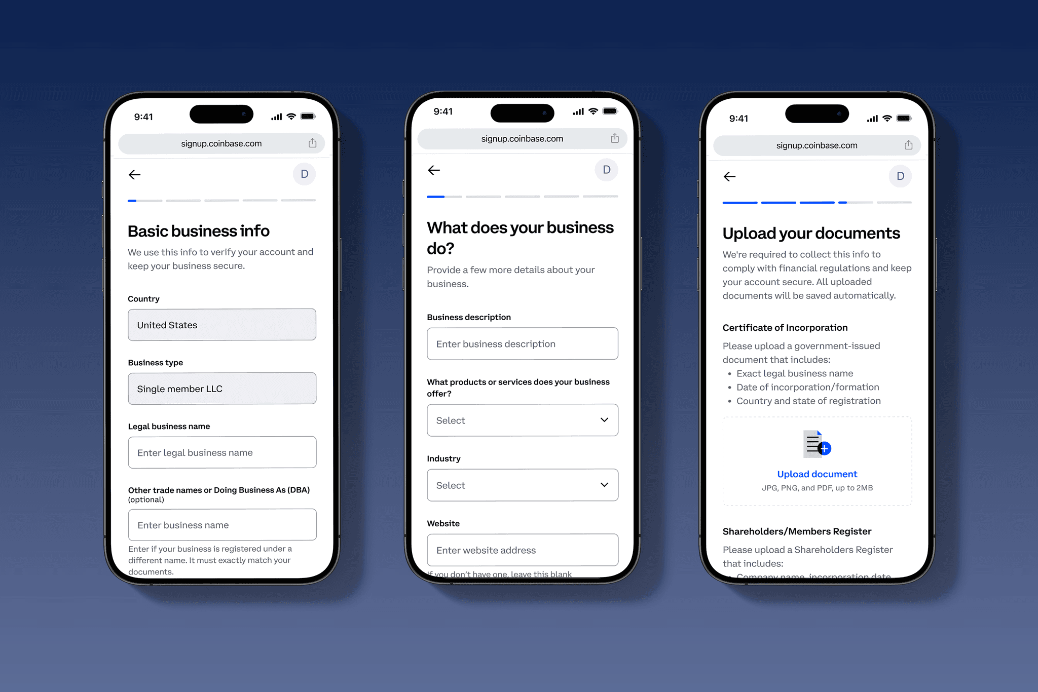 Coinbase Onboarding 3