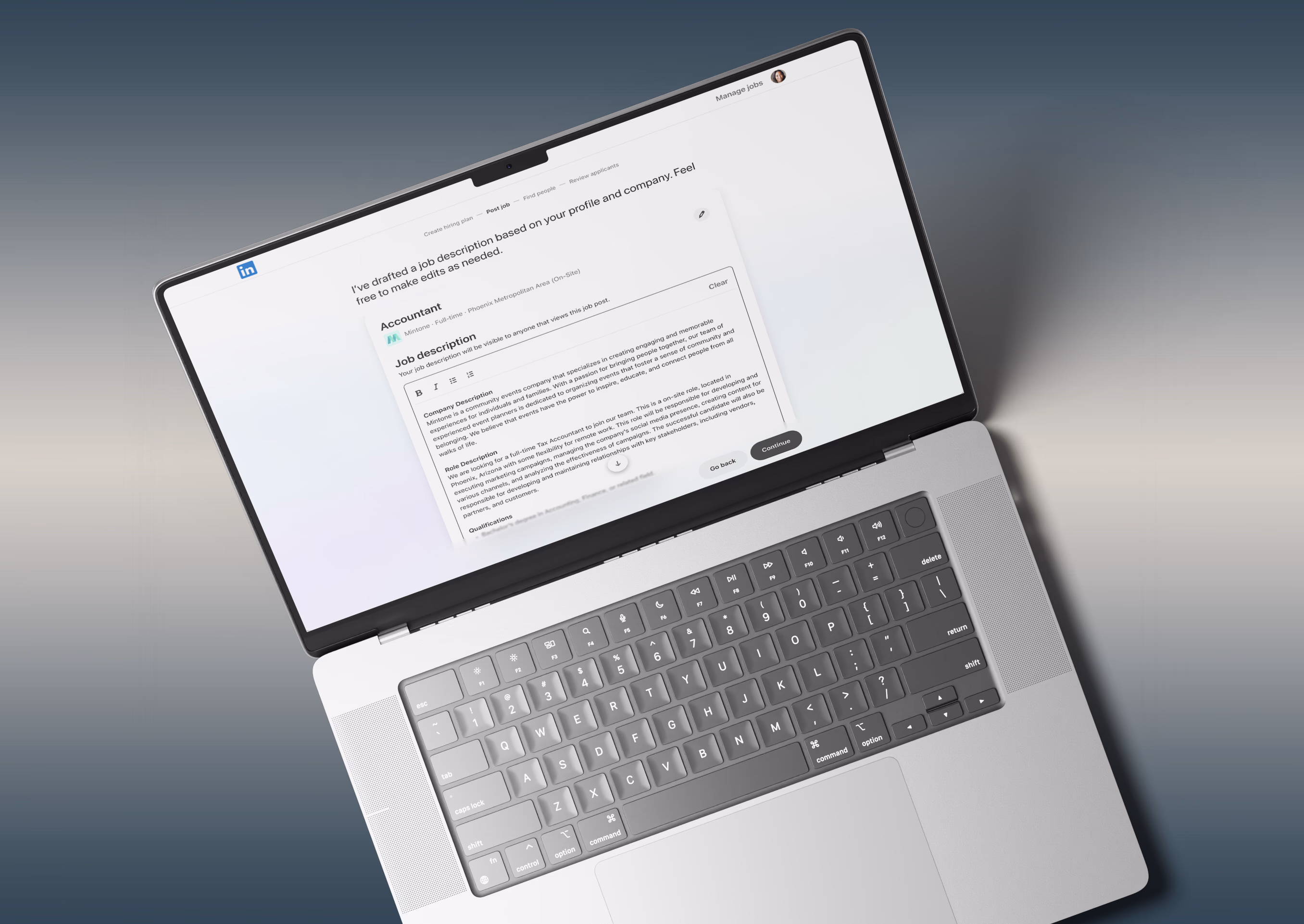 LinkedIn Hiring Assistant desktop view