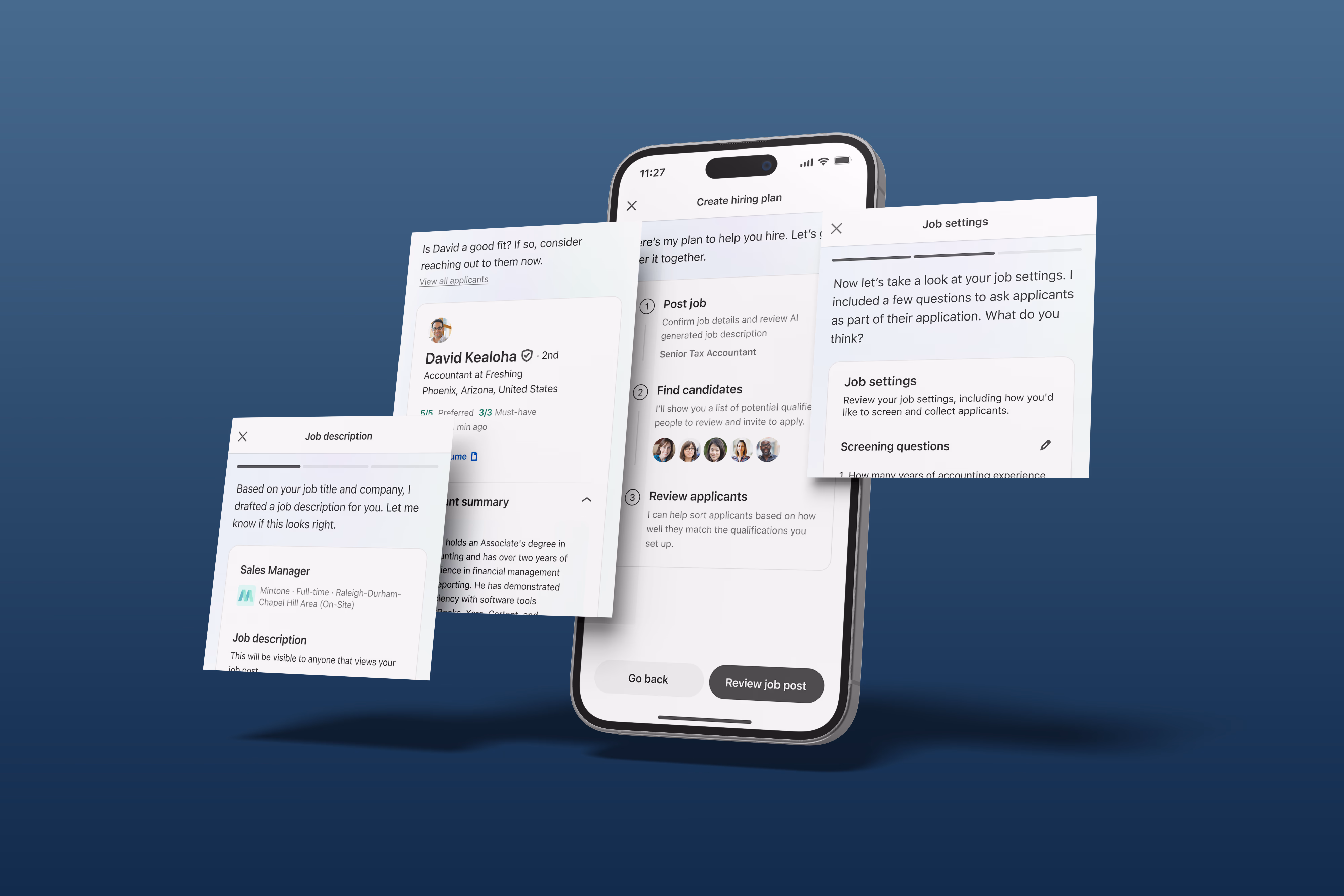 LinkedIn Hiring Assistant mobile overview