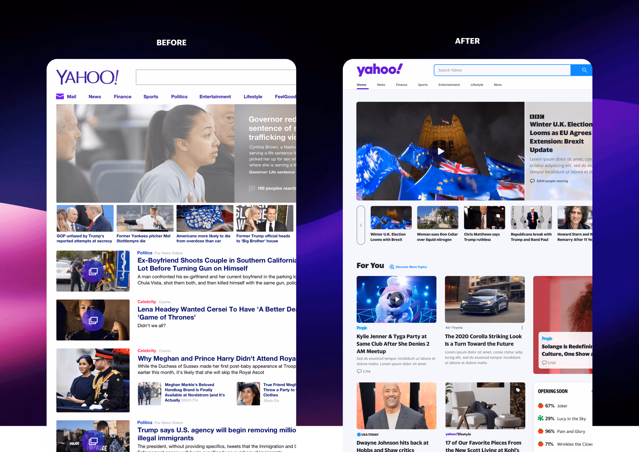 Yahoo Homepage modular dashboard