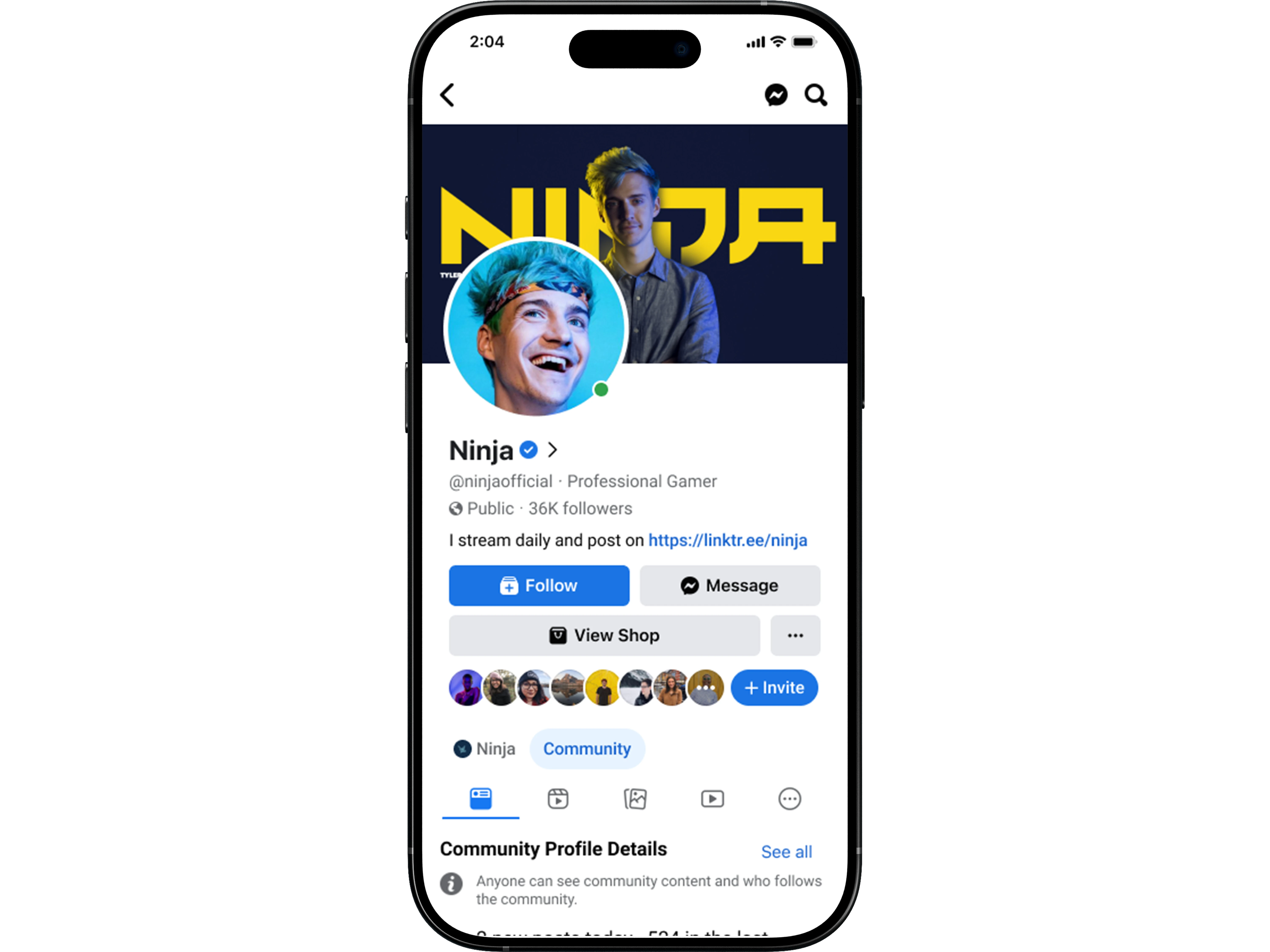 After: Redesigned Community Profile
